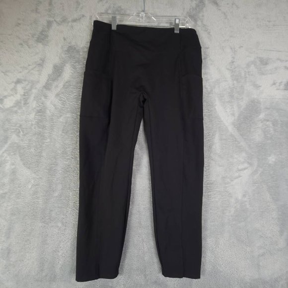 Zuda‎ Womens Leggings Pants Black Mid Rise Stretch Yoga Petites LP New - Picture 1 of 9